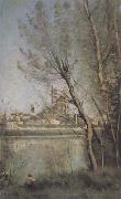 Jean Baptiste Camille  Corot La cathedrale de Mantes (mk11) oil on canvas